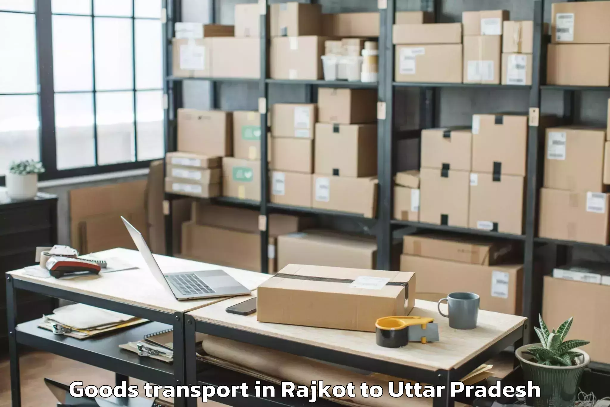 Hassle-Free Rajkot to Bangarmau Goods Transport